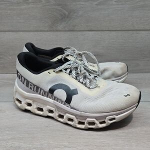 On Running Women CloudMonster White/Black Running Sneakers Shoes Sz 9.5